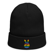 Load image into Gallery viewer, Peace Sign Gay Pride Beanie | j and p hats