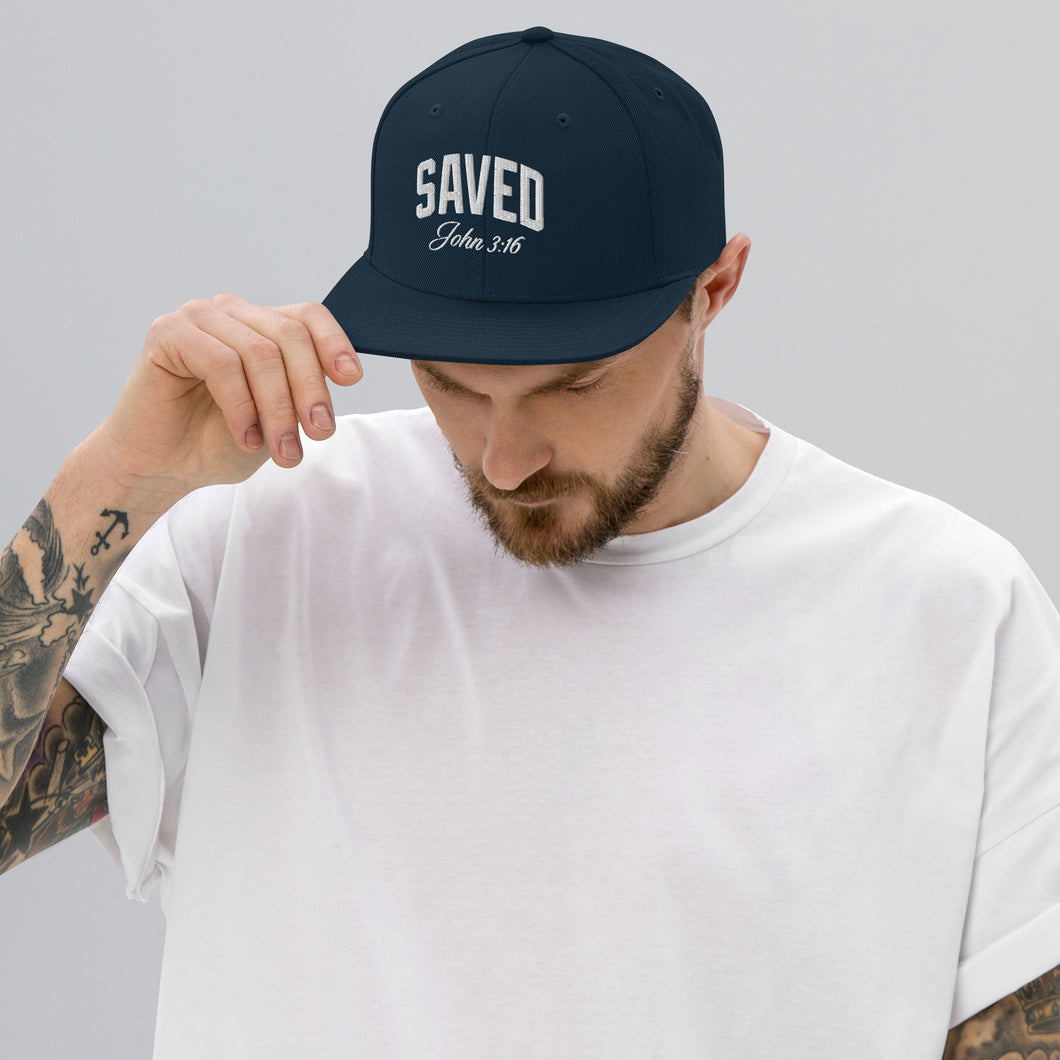 Christian Snapback Hat Saved John 3:16