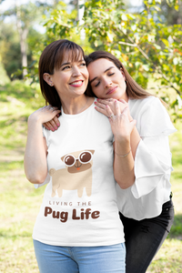 Super cute pug Tshirt for women, men and kids.